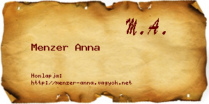 Menzer Anna névjegykártya